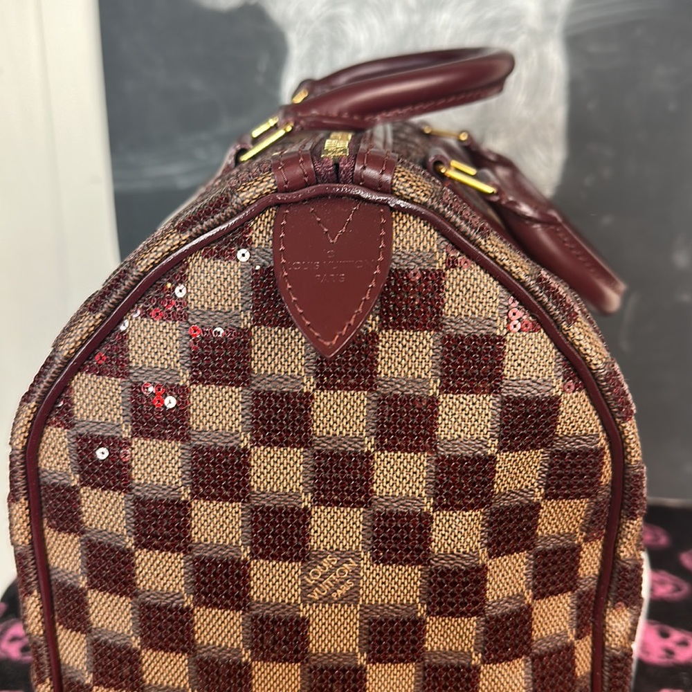 LOUIS VUITTON Damier Paillettes Speedy 30 Rouge limited edition - Picture 8 of 12